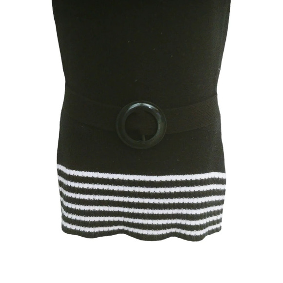 Digital Clothing Cowl Knit Top Black White with  Belt M - Picture 4 of 7
